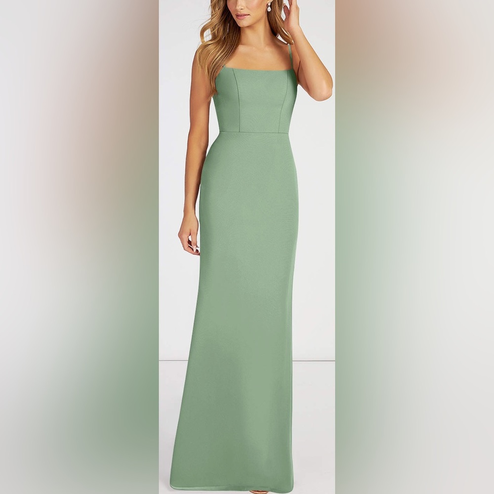 Azazie Tayla dress in Dusty Sage color